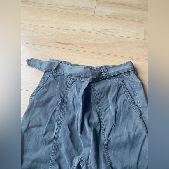 Zara Cropped Belted Trousers Lyocell/ Cotton Blend Size Small - Picture 2 of 15